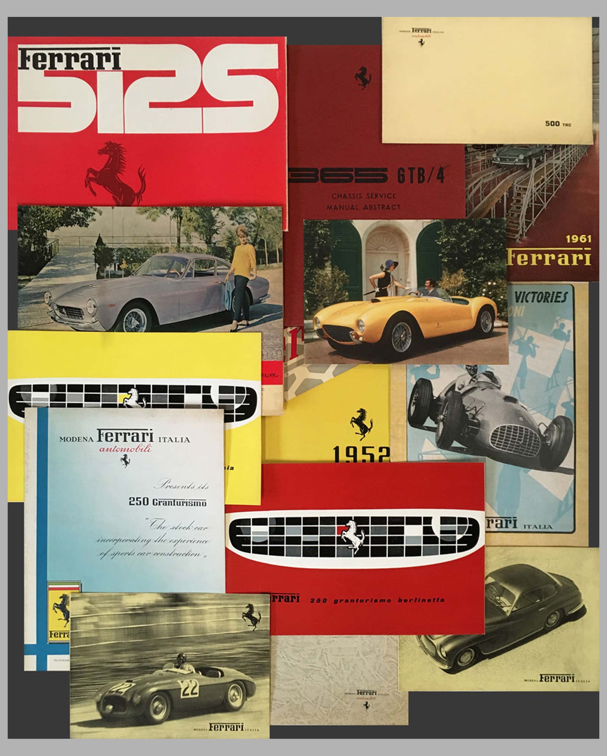 Ferrari Vintage Literature - Many more not listed available, ask for details or send us your request<br><span style="color: #ff0000;">Contact Us</span>