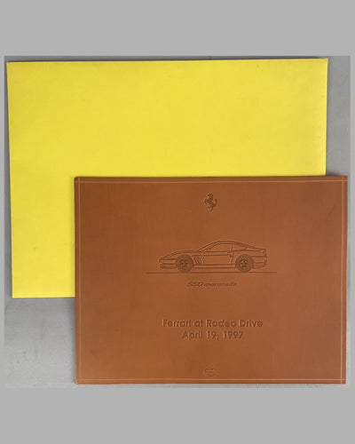 Ferrari at Rodeo Drive 1997 leather mouse pad made by Schedoni, Italy