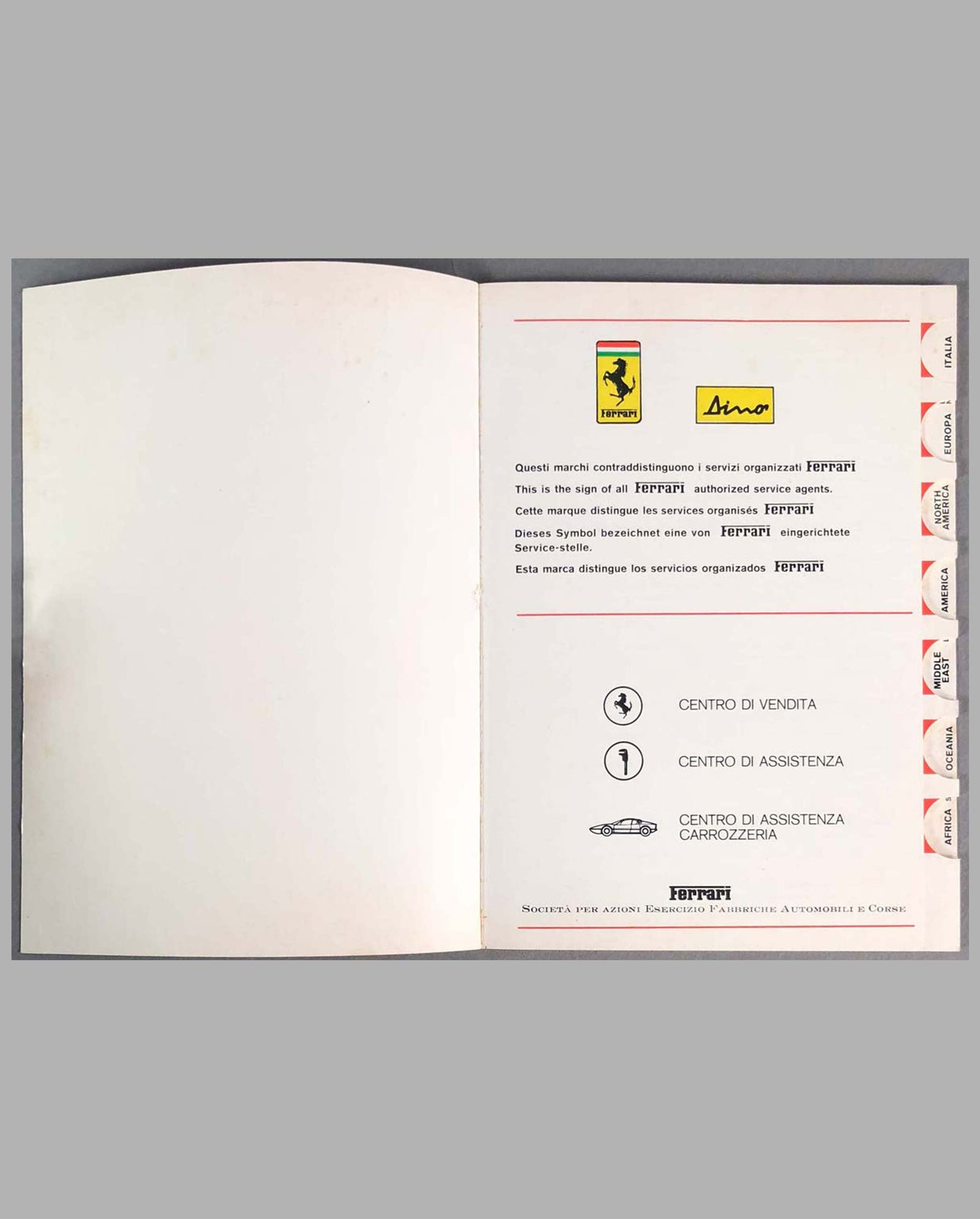 Ferrari Sales and Service Organization, 1978, inside