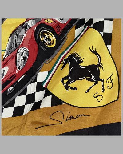 Ferrari Club of America silk scarf by Dennis Simon 3