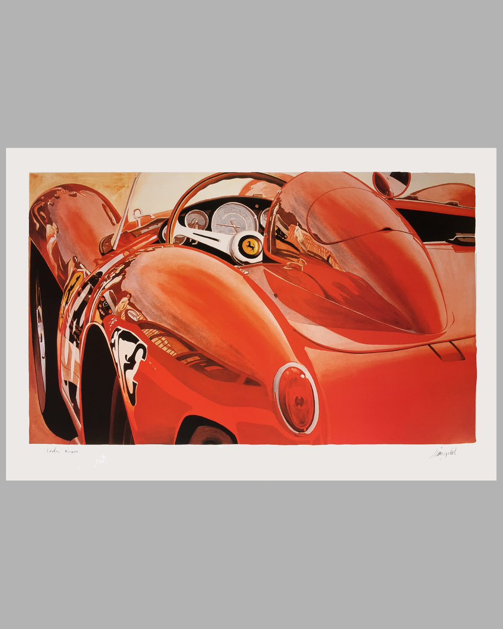 Ferrari 250 Testa Rossa print by Alain Mirgalet, France (1980’s)