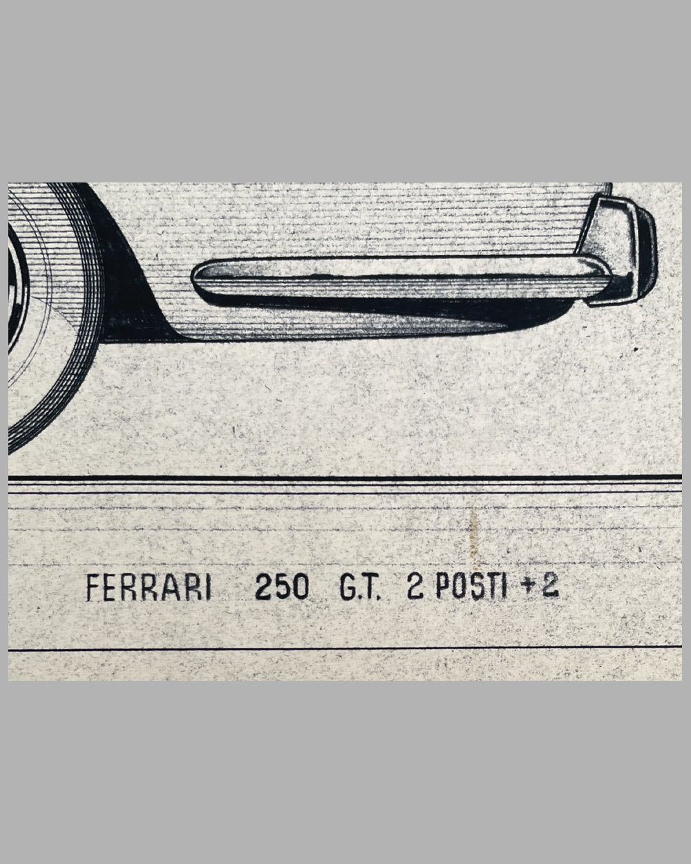 Ferrari 250 GT 2+2 original working blueprint, 1960, by the Pininfarina Studio 3