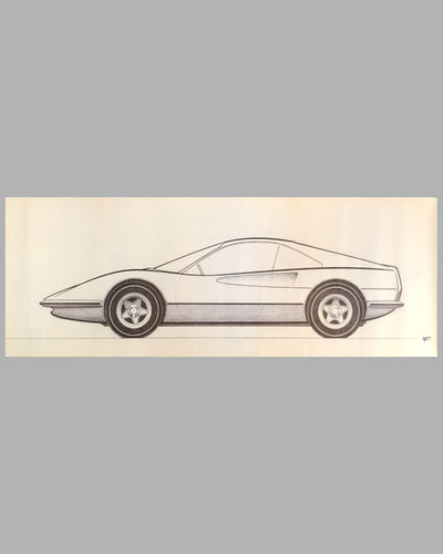 Ferrari 308 GTB Pininfarina blueprint