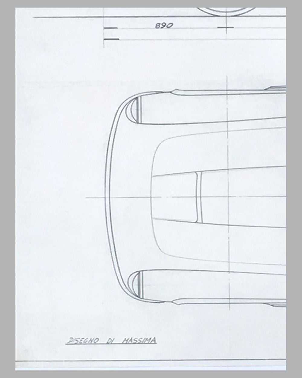 Ferrari 400 SA original Pininfarina studio drawing