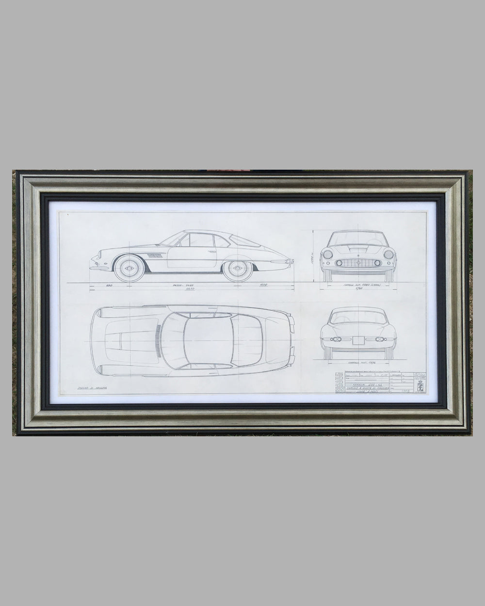 Ferrari 400 SA original Pininfarina studio drawing