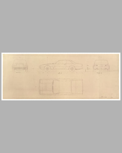 Ferrari 365 GT4 Carrozzeria Pininfarina original working blueprint