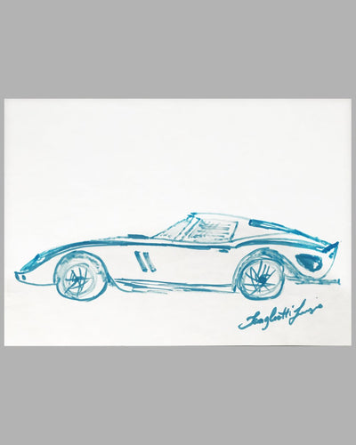 Ferrari 250 GTO magic marker sketch by Sergio Scaglietti
