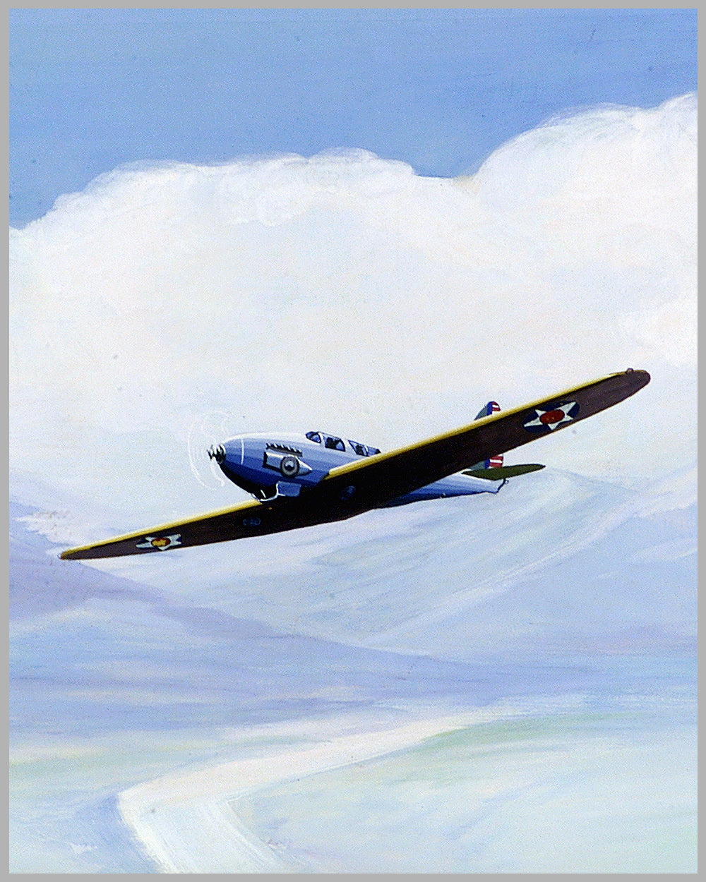 Prototype pre-WWII era American Fighter painting by Alpnarly Lyster 3