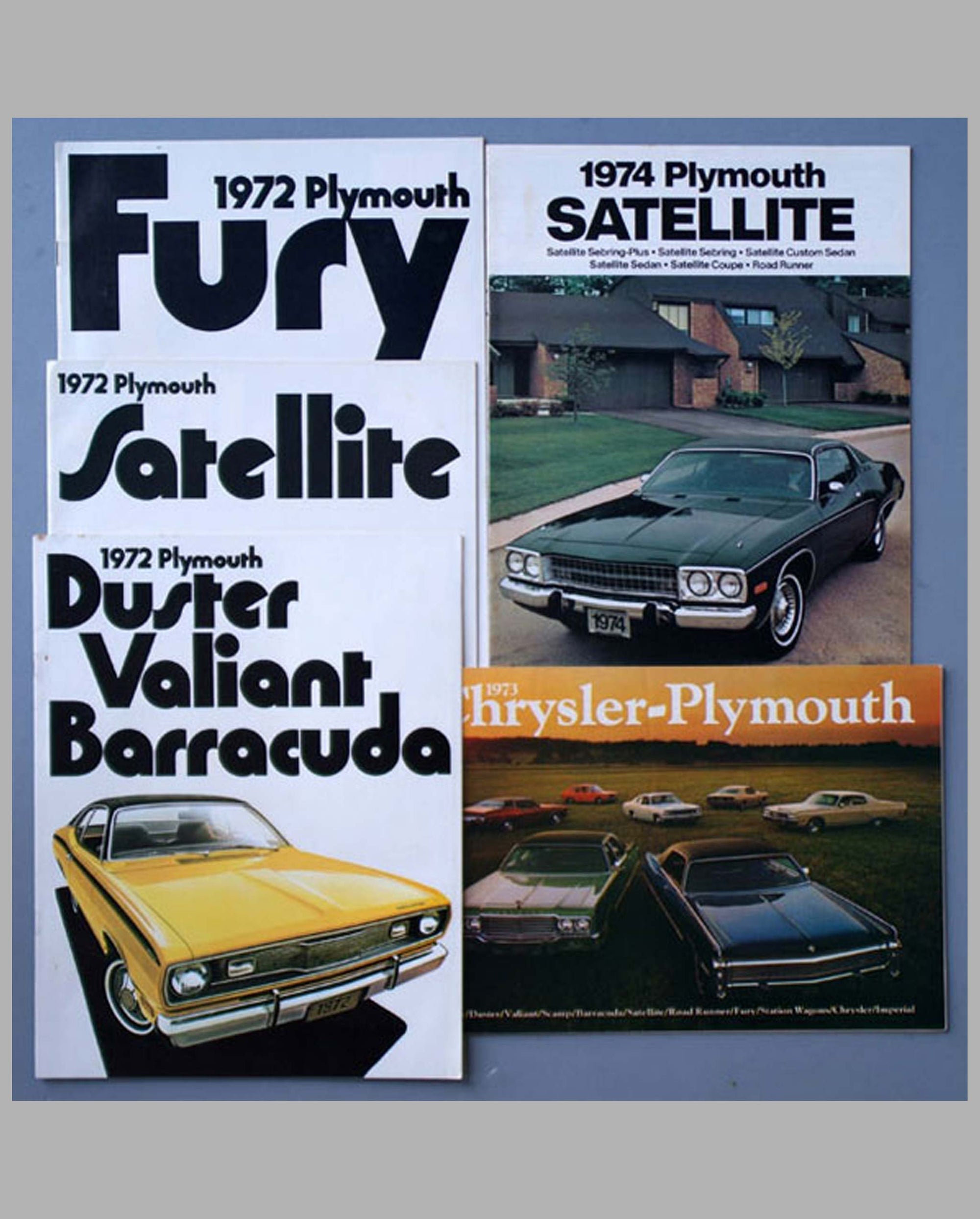 Five 1970's Plymouth color catalogs