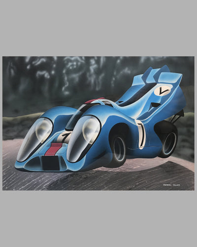 Flying Porsche 917 airbrush painting by Frederic Tellier 2