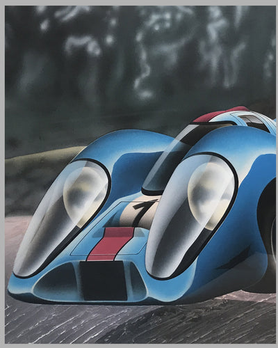 Flying Porsche 917 airbrush painting by Frederic Tellier 5