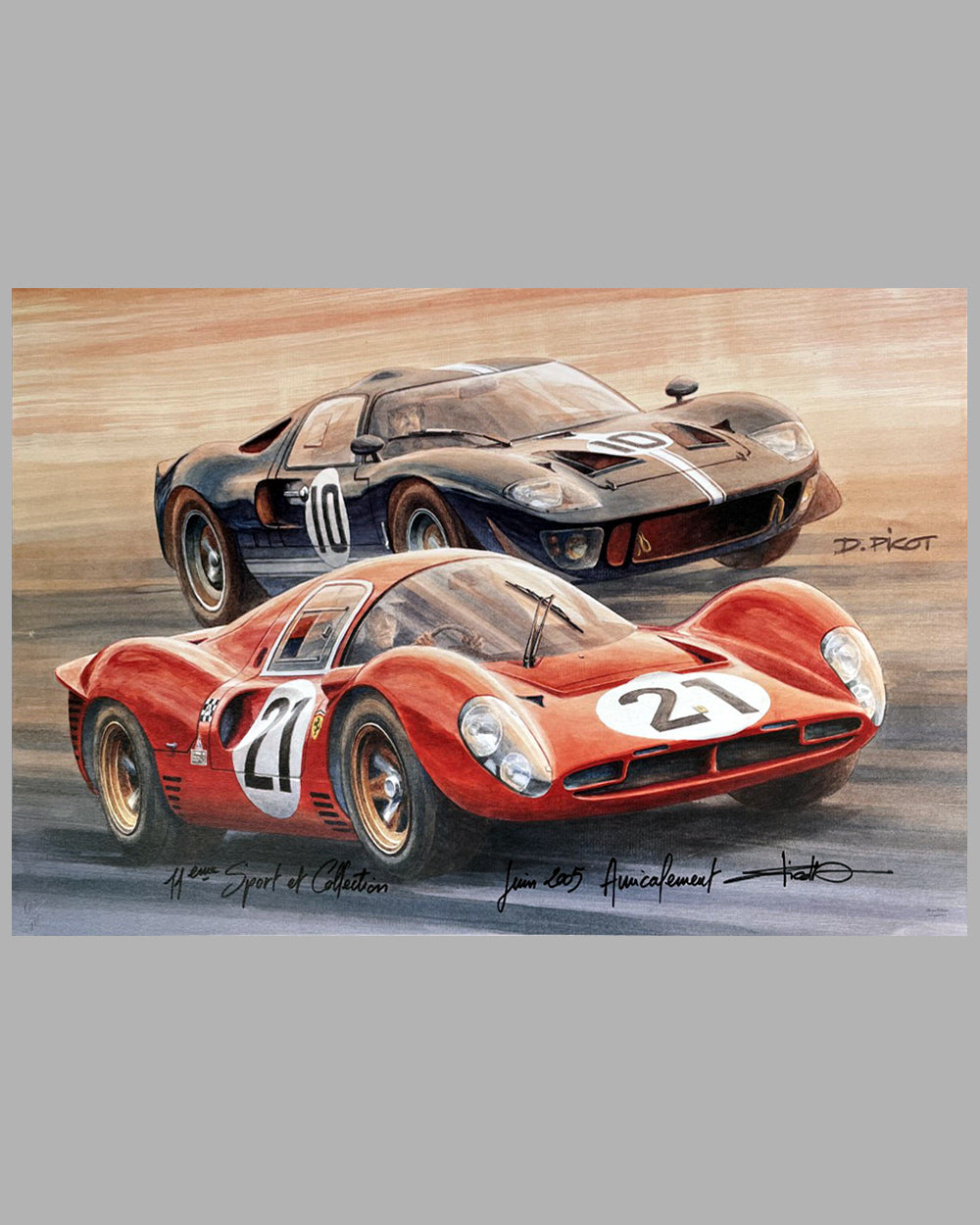 Ferrari vs. Ford print by Daniel Picot - l'art et l'automobile