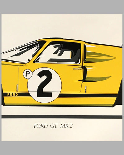 Large Ford GT Mk 2 print, late 1960's 2