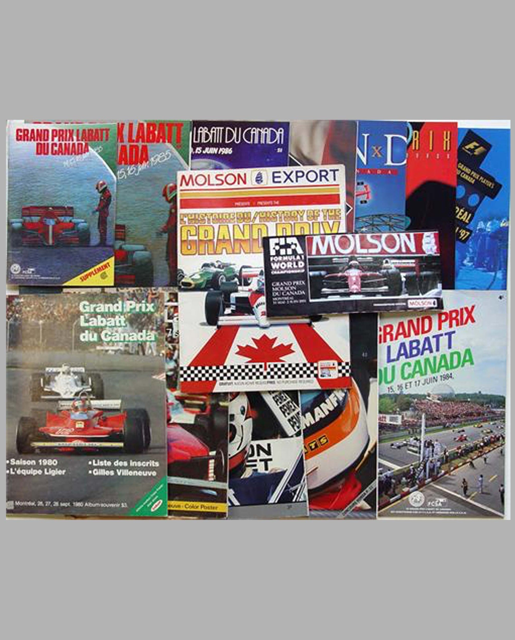 Fourteen Canadian GP official event programs and related publications