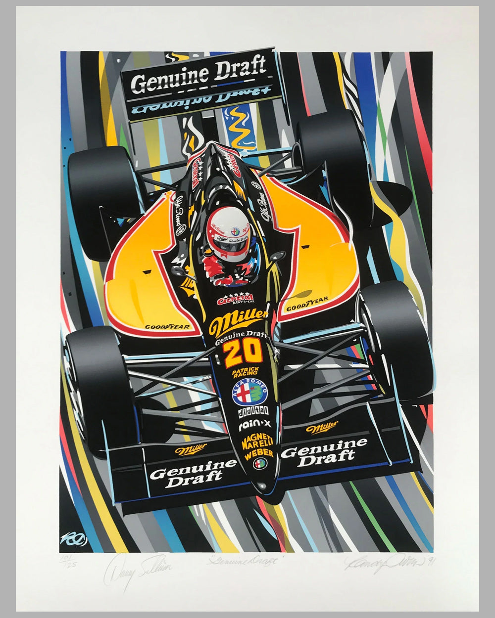 Genuine Draft serigraph by Randy Owens, autographed by Danny Sullivan