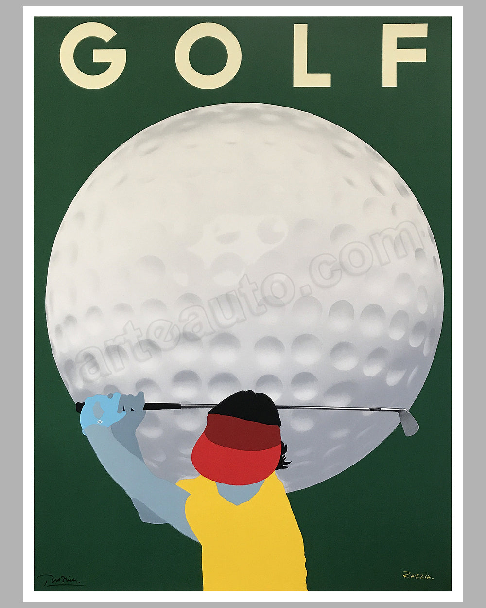 Large Golf poster by Razzia, 1982