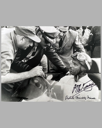 Juan Manuel Fangio at the Grand Prix of Cuba autographed photograph