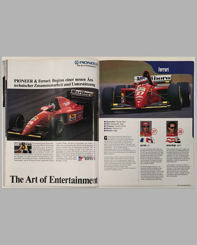 Grand Prix of Europe 1995 official program, autographed, inside 2