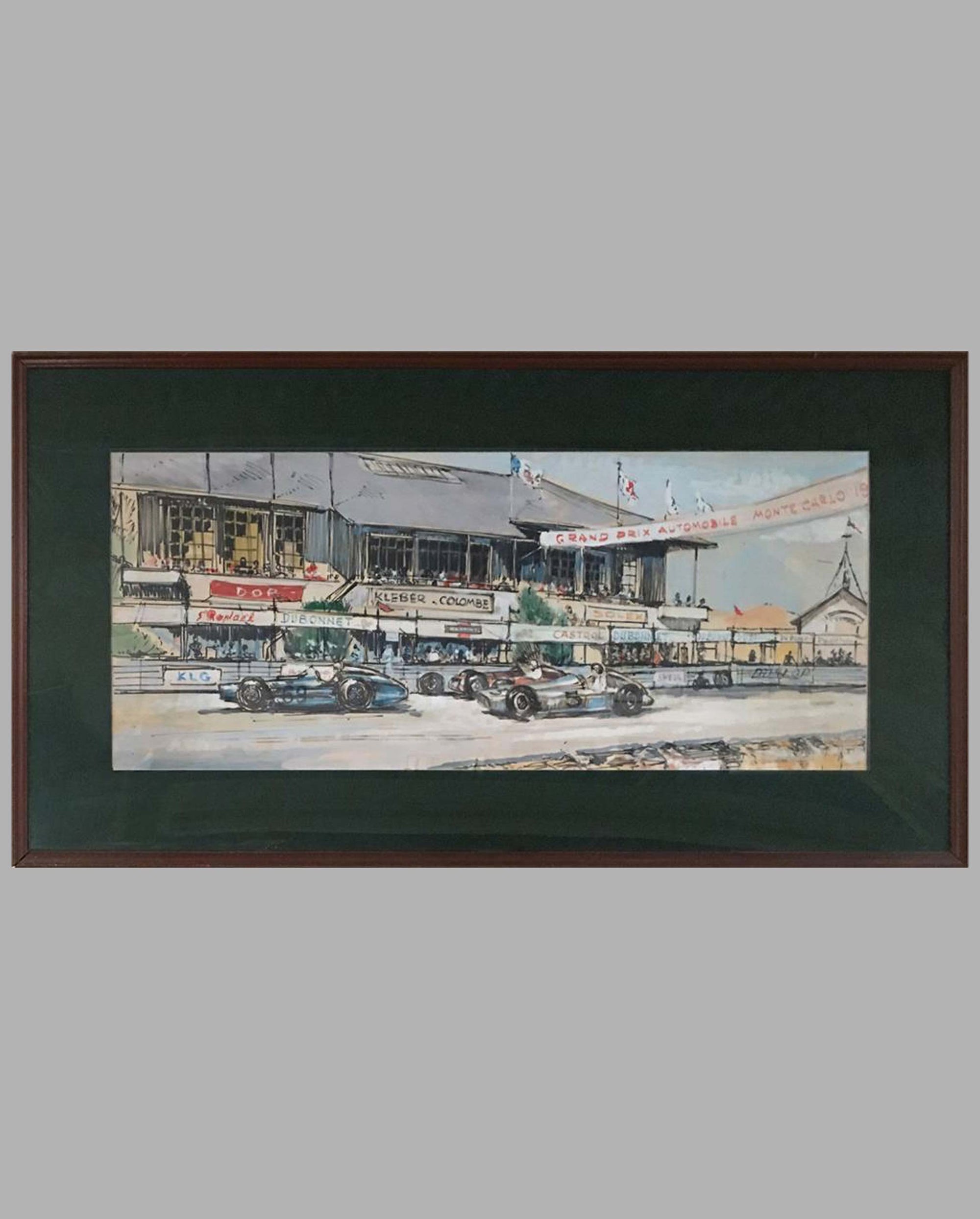 Grand Prix of Monte Carlo painting, with frame