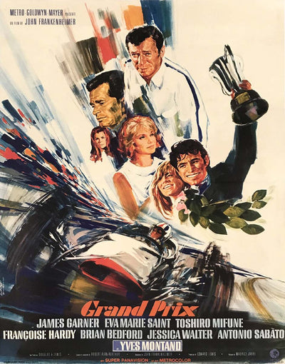 Grand Prix Movie Poster by Laudi, 1966