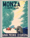 Gran Premio d' Europa, Monza 1949, original poster by Matta