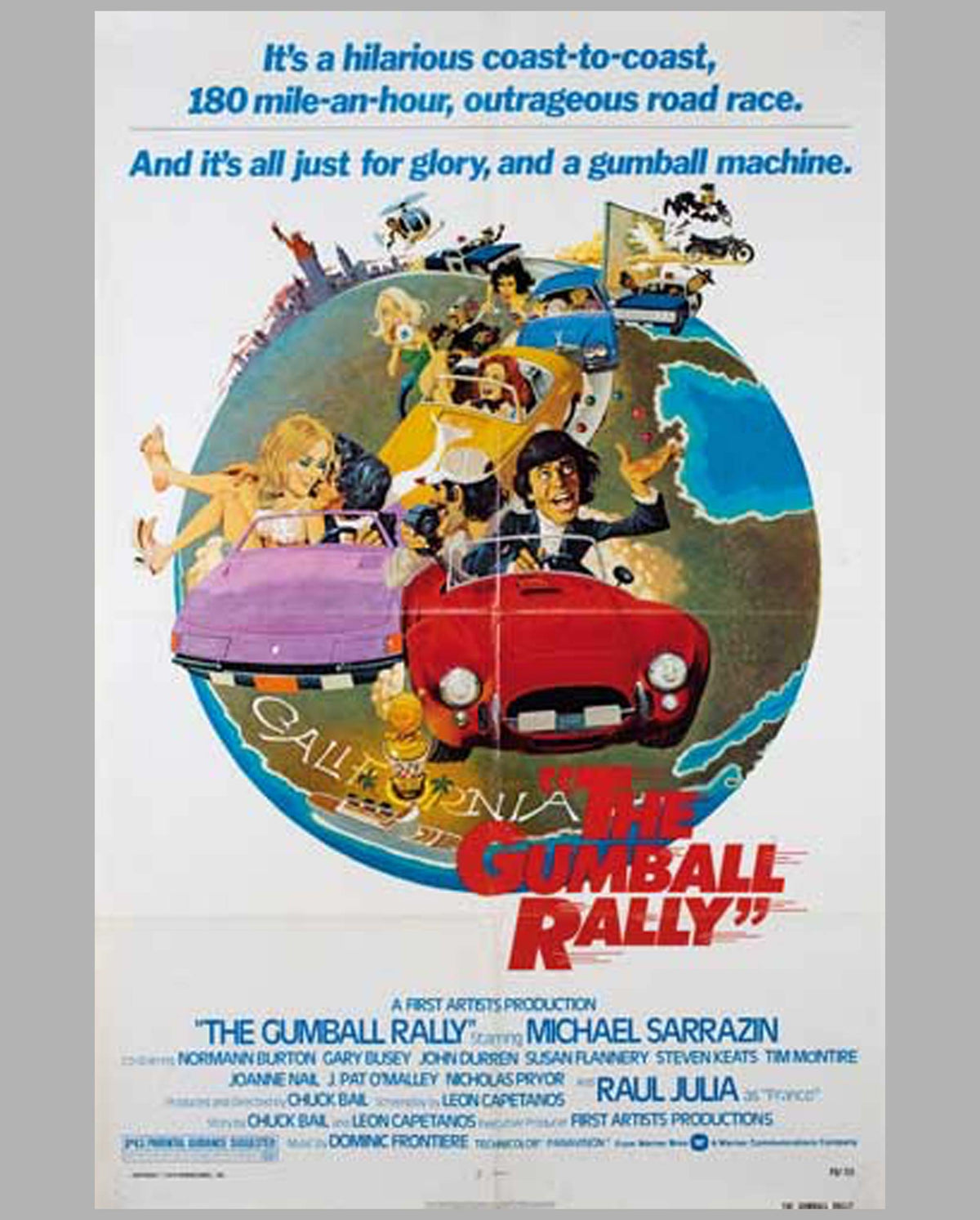 The Gumball Rally original movie poster, 1976