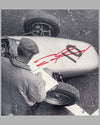 Dan Gurney in his Porsche Formula 1 car in the pit, autographed photo 2