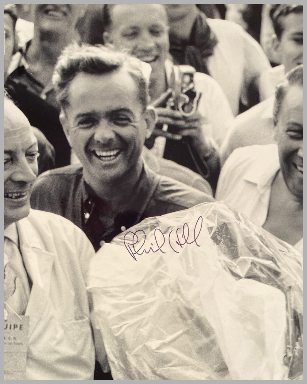 Dan Gurney and Phil Hill autographed b&amp;w photograph 2