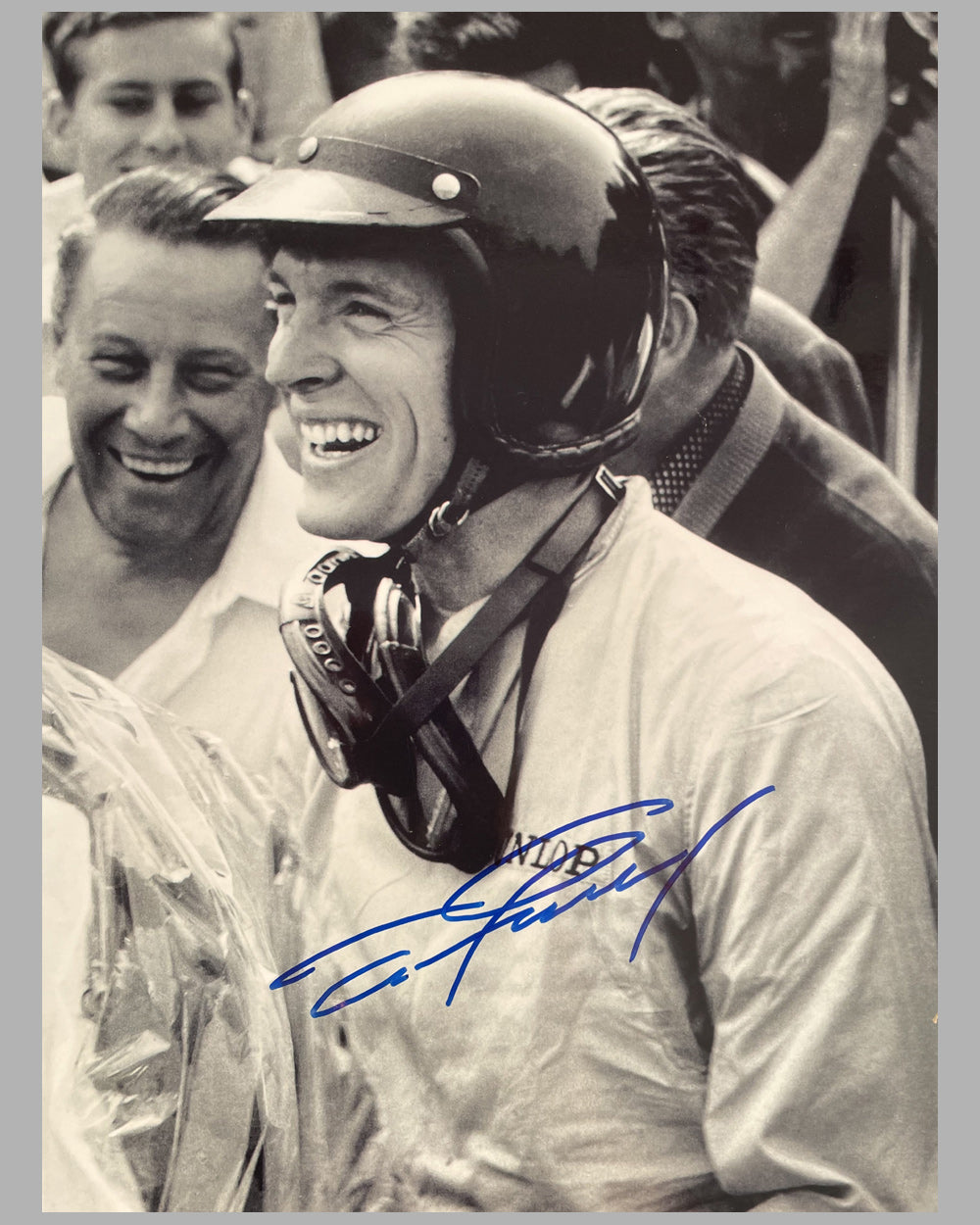 Dan Gurney and Phil Hill autographed b&amp;w photograph 3