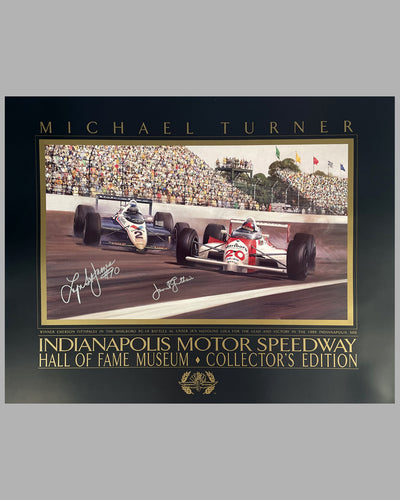 1989 autographed Indianapolis commemorative poster by Michael Turner