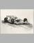 Indy Car Champion Jacques Villeneuve (autographed) b&w print by Michael Savage