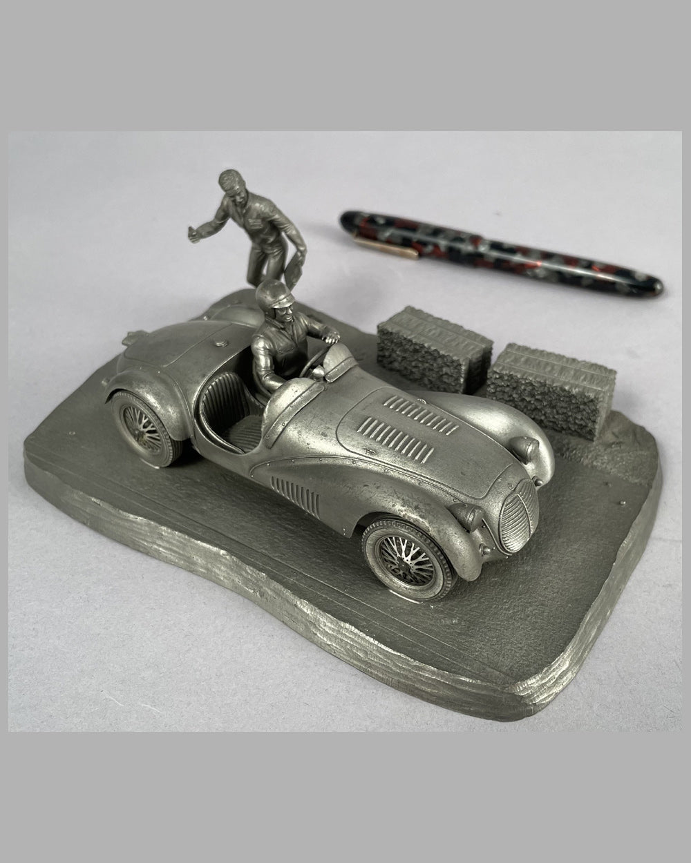 &quot;Into the Straight&quot; pewter sculpture by Raymond Meyers - 1979