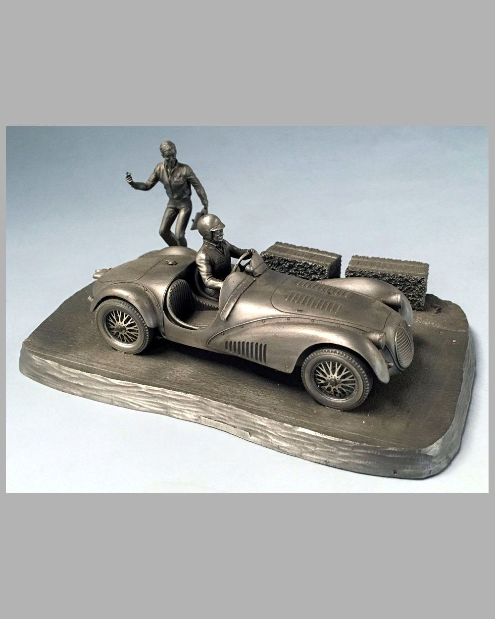 "Into the Straight" pewter sculpture by Raymond Meyers, 1979