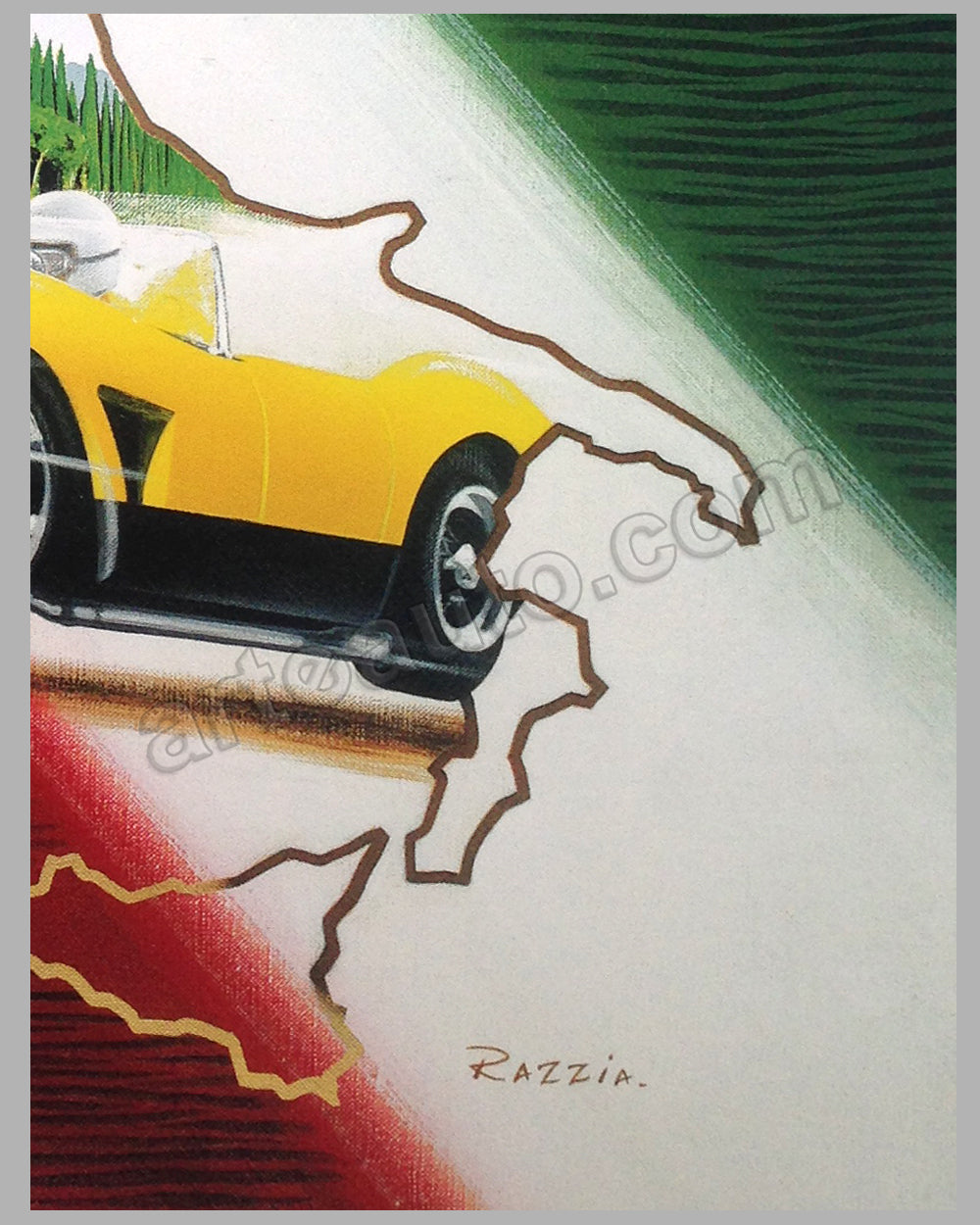 La Boheme Run Original Auto Rally Poster by Razzia Signed and 