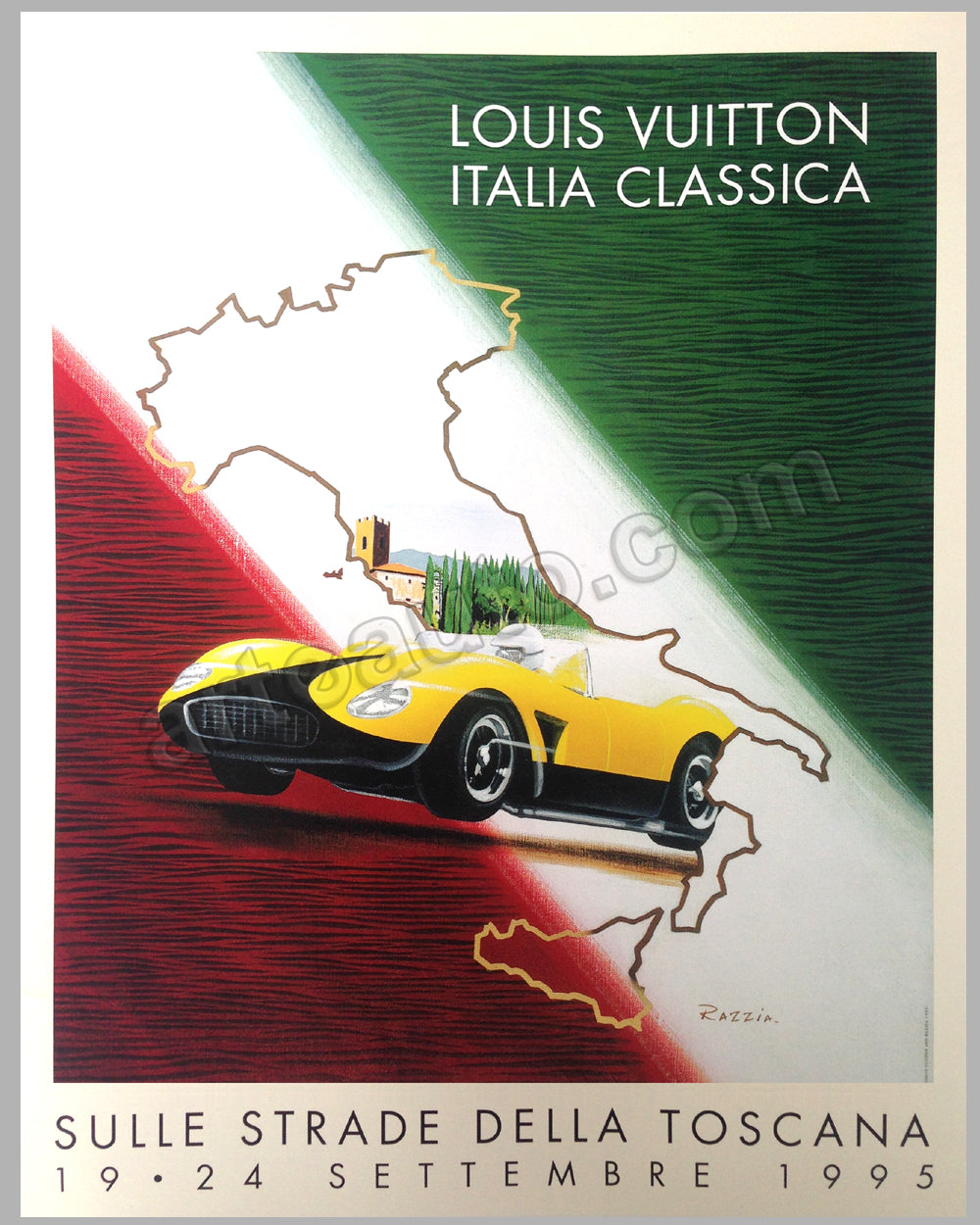 La Boheme Run Original Auto Rally Poster by Razzia Signed and 