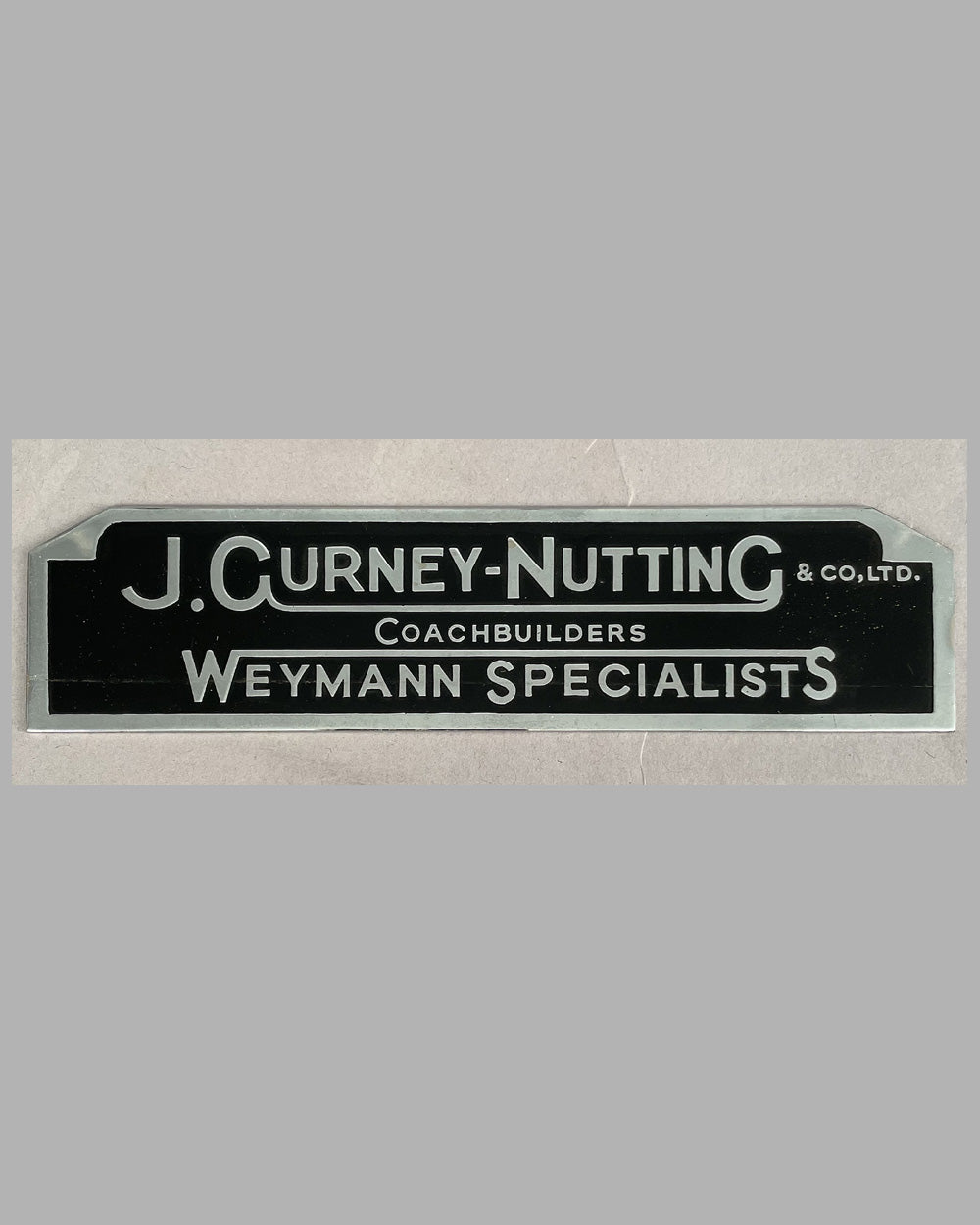 J. Gurney-Nutting &amp; Co. Coachbuilders plaque