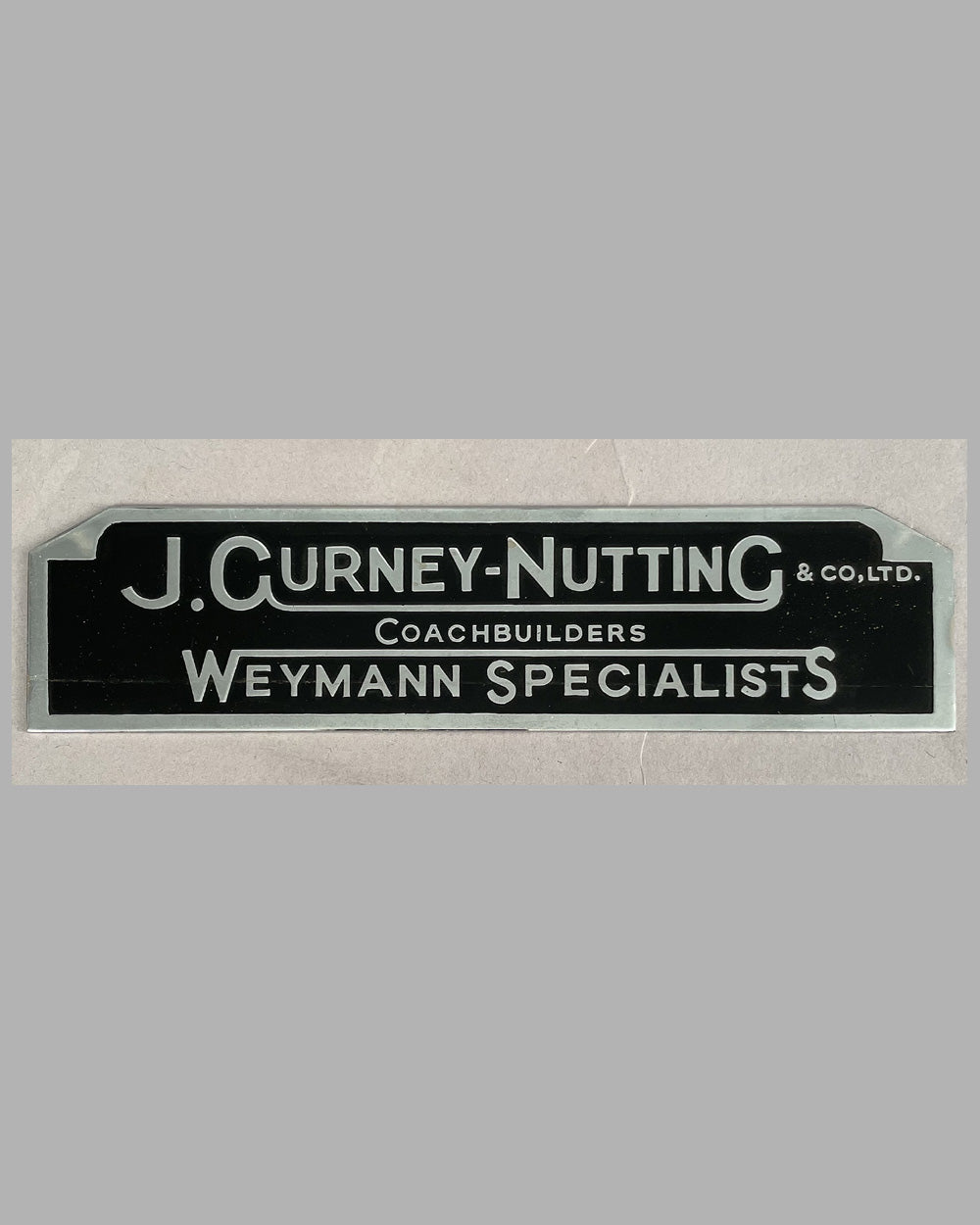 J. Gurney-Nutting & Co. Coachbuilders plaque