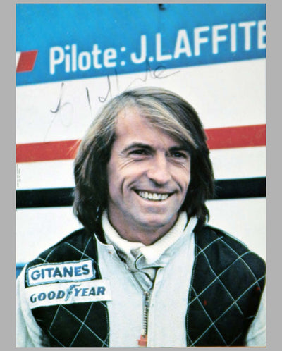 Two J. Laffite autographed photos, photo cards by M. Tee, signed portrait