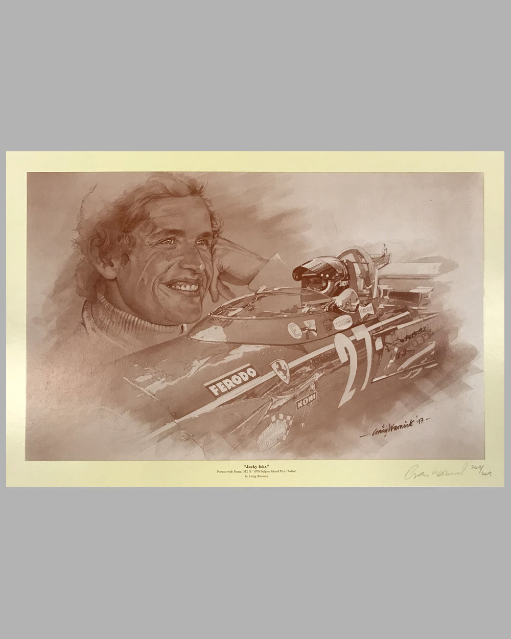 Jacky Ickx artist proof by Craig Warwick (1997)