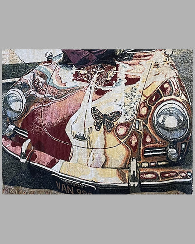 Janis Joplin and her psychedelic Porsche 356 large tapestry 3