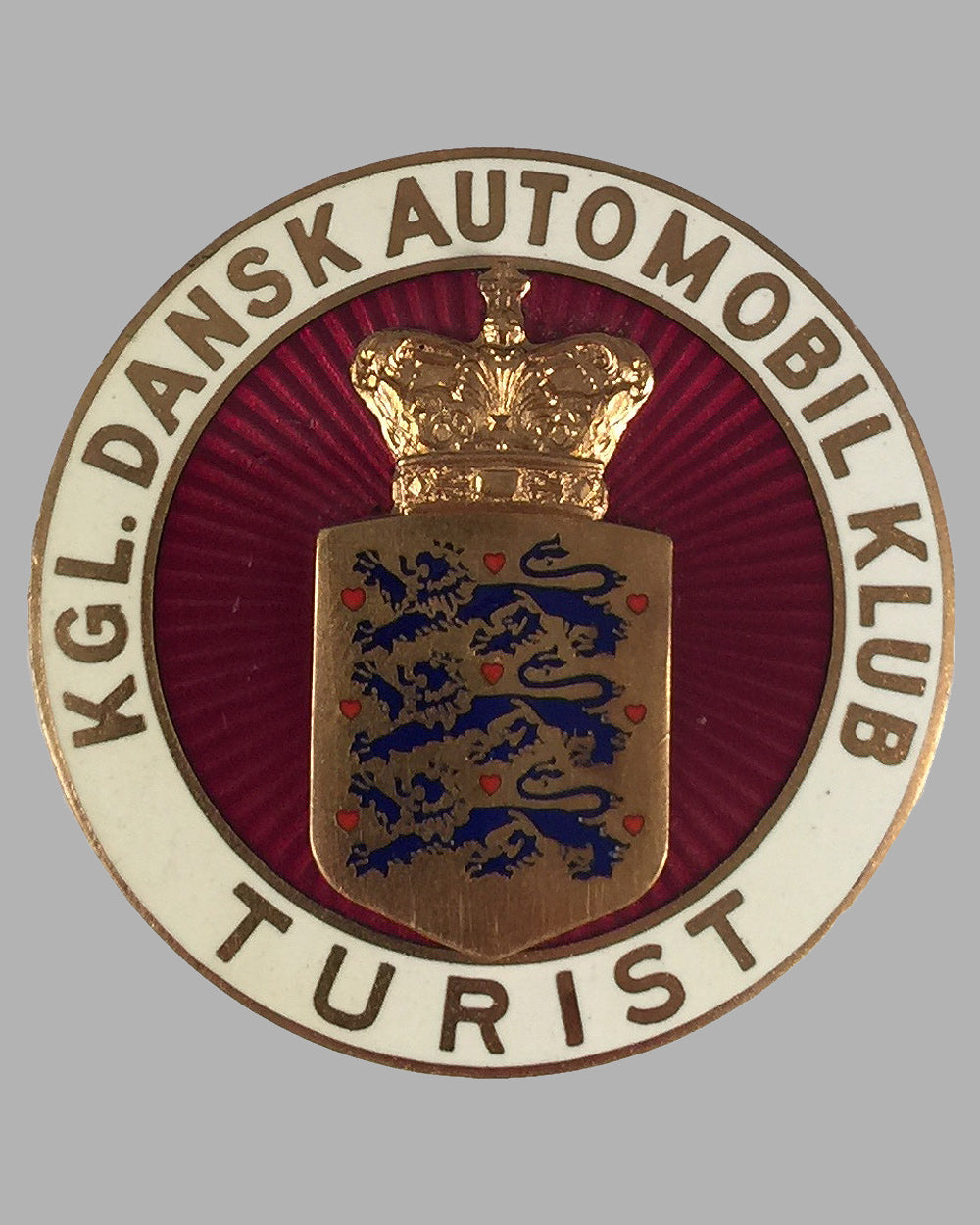 KGL Dansk Automobil Klub car grill badge (Denmark)