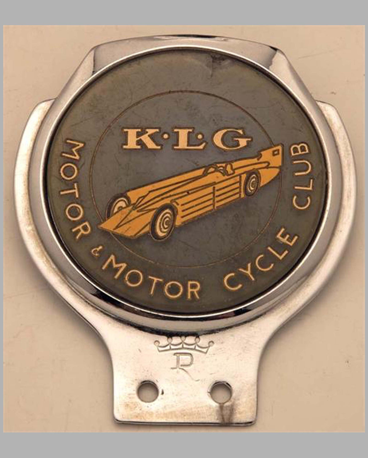 K.L.G. Motor &amp; Motorcycle club bar badge, U.K.