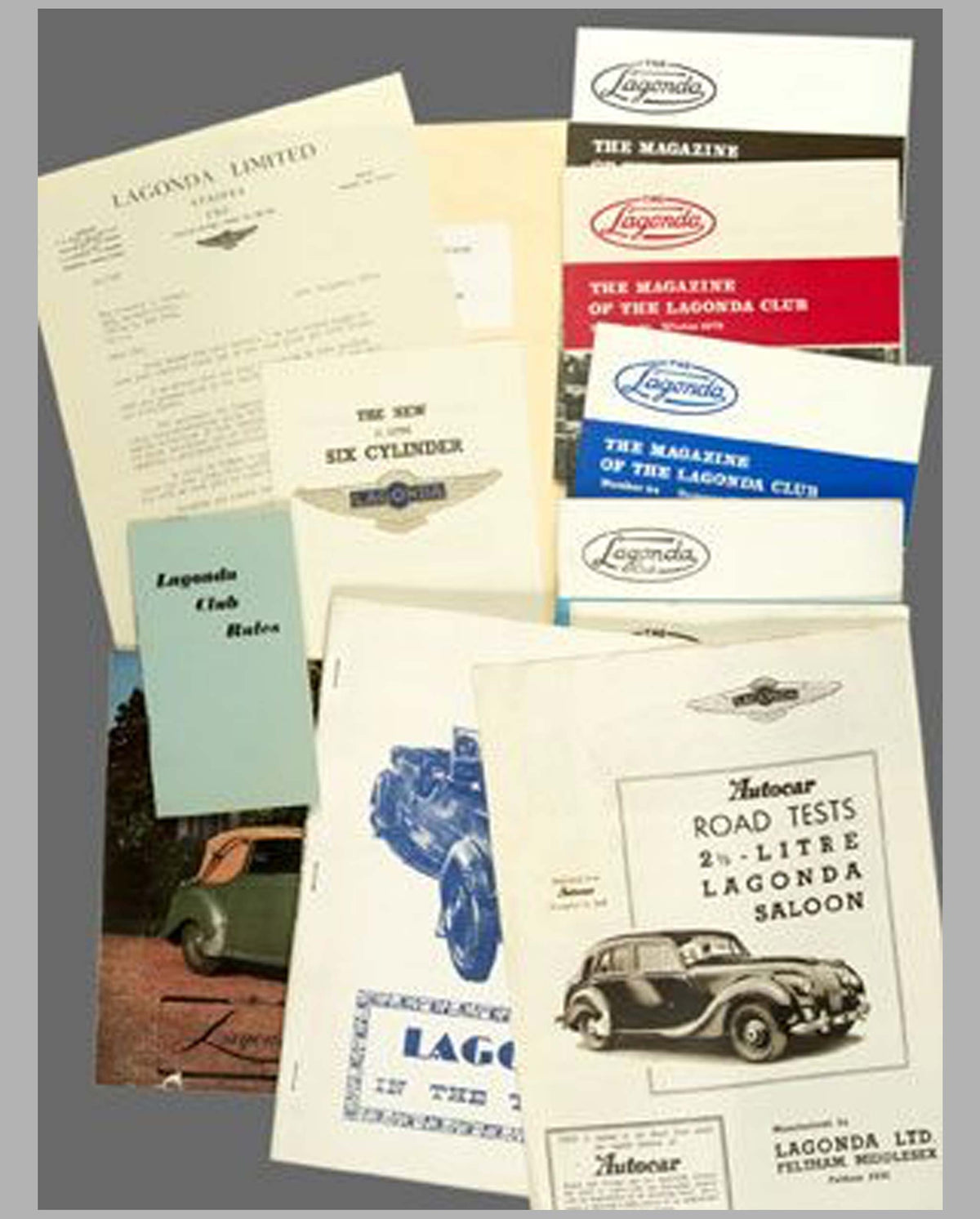 Lagonda factory sales and club literature collection