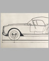 Lancia B24 Cabriolet original 1957 Pininfarina Studio drawing 3