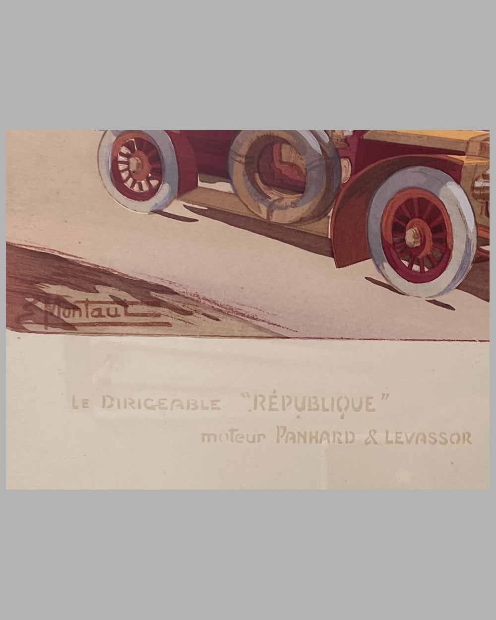 &quot;Le Dirigeable Republique&quot; lithograph by Ernest Montaut 2