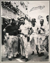 24 Hours of Le Mans 1955 B&W photograph, autographed by Fangio and Moss