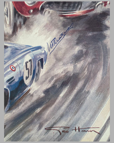 24 Hours of Le Mans 1954 print by Geo Ham, autographed by Trintignant 2
