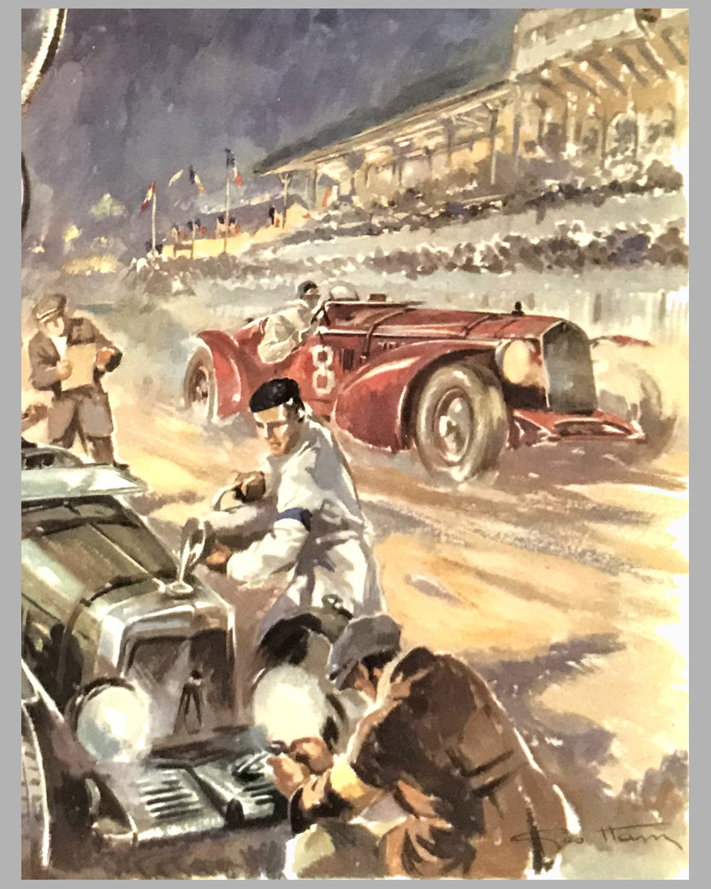 1932 Le Mans 24-Hour, 1980&#39;s print by Geo Ham