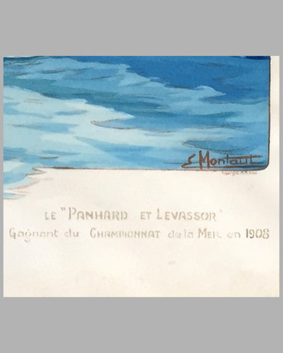 Le Panhard et Levassor original hand colored lithograph by Ernest Montaut 2