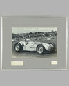 Pierre Levegh in his Talbot Lago b&w photographed by T.C. March, signed